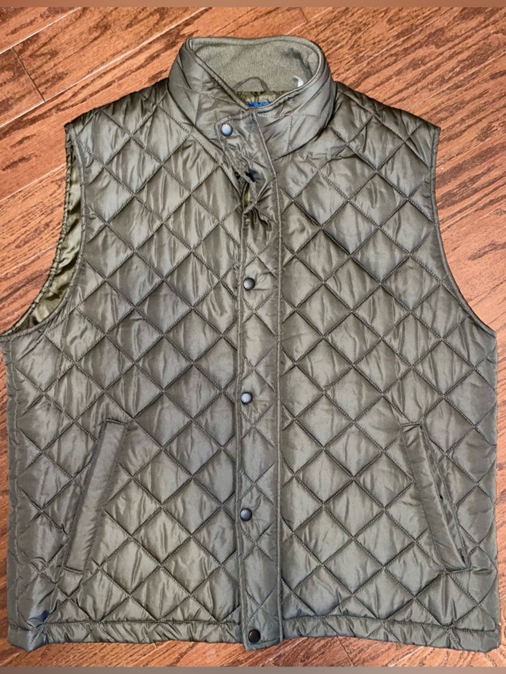 Cole Haan Quilted Green Vest with Stand Collar - Picture 4 of 14